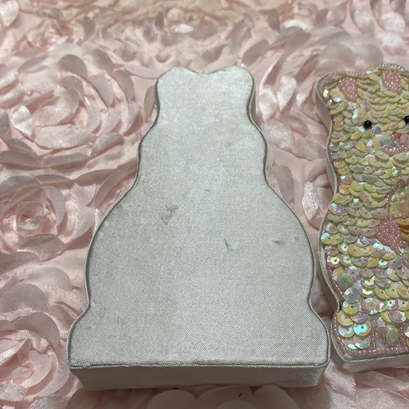 Set Of 3 Vintage Spring Easter Sequin Covered Boxes! - Picture 8 of 10